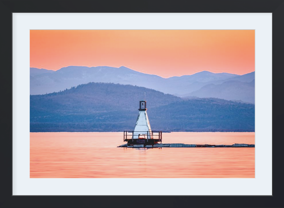 Framed Champlain Sunset Print